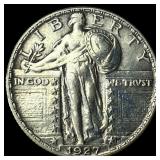 1927-S Silver Standing Liberty Quarter CHOICE AU