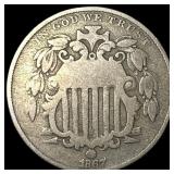 1867 Shield Nickel LIGHTLY CIRCULATED
