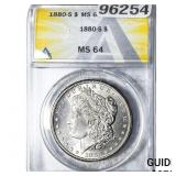 1880-S Morgan Silver Dollar ANACS MS64