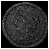 1850 Braided Hair Half Cent NEARLY UNCIRCULATED