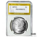 1879-S Morgan Silver Dollar PGA MS66 PL