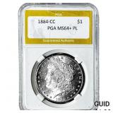 1884-CC Morgan Silver Dollar PGA MS64+ PL
