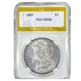 1887 Morgan Silver Dollar PGA MS66