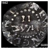1662 Oak Tree 2 Pence, Small 2 NEARLY UNCIRCULATED