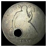 1856-S Silver Half Dollar (holed) NICELY CIRCULATE
