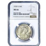 1939 Walking Liberty Half Dollar NGC MS66