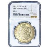 1891-CC Morgan Silver Dollar NGC MS61 VAM-3