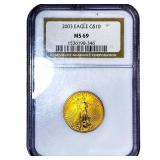 2003 $10 Gold Eagle 1/4oz AGW NGC MS69
