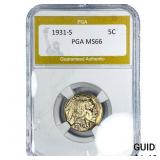 1931-S Buffalo Nickel PGA MS66