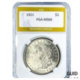 1921 Morgan Silver Dollar PGA MS66