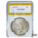 1923-S Silver Peace Dollar PGA MS64