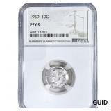 1959 Roosevelt Dime NGC PF69