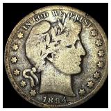 1894-S Silver Barber Half Dollar NICELY CIRCULAT