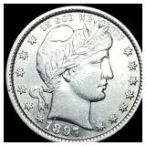 1897 Barber Silver Quarter GEM BU GEM BU