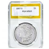 1897-S Morgan Silver Dollar PGA MS63
