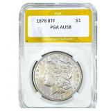 1878 8TF Morgan Silver Dollar PGA AU58