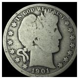 1901 Silver Barber Half Dollar NICELY CIRCULATED