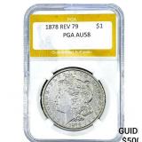 1878 REV 79 Morgan Silver Dollar PGA AU58