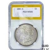 1881-S Morgan Silver Dollar PGA MS66