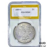 1889-S Morgan Silver Dollar PGA MS64