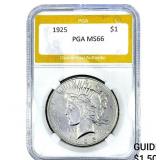 1925 Silver Peace Dollar PGA MS66