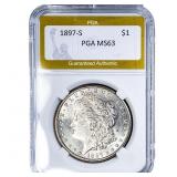 1897-S Morgan Silver Dollar PGA MS63