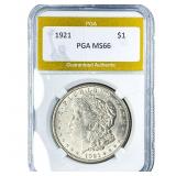 1921 Morgan Silver Dollar PGA MS66