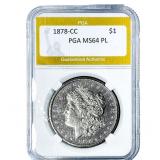 1878-CC Morgan Silver Dollar PGA MS64 PL