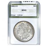 1890-CC Morgan Silver Dollar NGS MS65