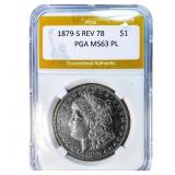 1879-S REV 78 Morgan Silver Dollar PGA MS63 PL