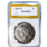 1927-D Silver Peace Dollar PGA MS63