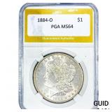 1884-O Morgan Silver Dollar PGA MS64
