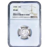 1959 Roosevelt Dime NGC PF69