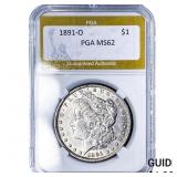 1891-O Morgan Silver Dollar PGA MS62