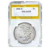 1896-O Morgan Silver Dollar PGA AU53