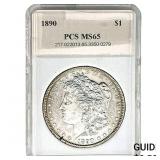 1890 Morgan Silver Dollar PCS MS65