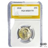 1918 Standing Liberty Quarter PGA MS64 FH