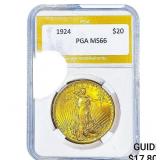 1924 $20 Gold Double Eagle PGA MS66