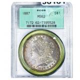 1887 Morgan Silver Dollar PCGS MS62