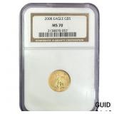 2008 $5 Gold Half Eagle NGC MS70