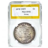 1878 7/8TF Morgan Silver Dollar PGA XF45 Strong