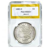 1880-O Morgan Silver Dollar PGA MS63+ Micro O