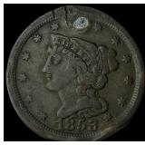 1853 Braided Hair Half Cent HIGH GRADE