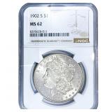 1902-S Morgan Silver Dollar NGC MS62