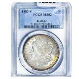 1883-S Morgan Silver Dollar PCGS MS62 Redfield
