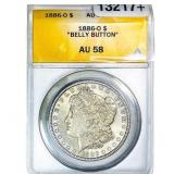 1886-O Morgan Silver Dollar AU58 "Belly Button"