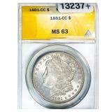 1881-CC Morgan Silver Dollar ANACS MS63
