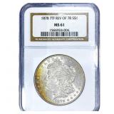 1878 Rev. 78 Morgan Silver Dollar NGC MS61