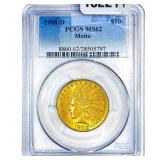 1908-D $10 Gold Eagle PCGS MS62 Motto