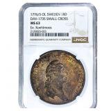 1776/5 OL Sweden Silver Riksdaler DAV-1735 Sm Cros